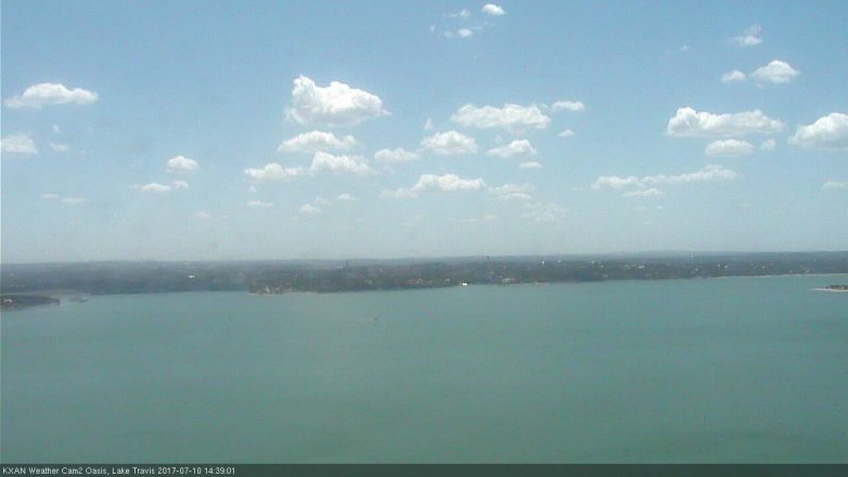 Lake Travis webcam, July 10, 2017 2:00 PM CT