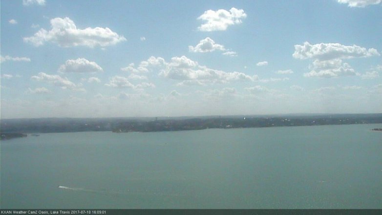 Lake Travis webcam, July 10, 2017 3:35 PM CT