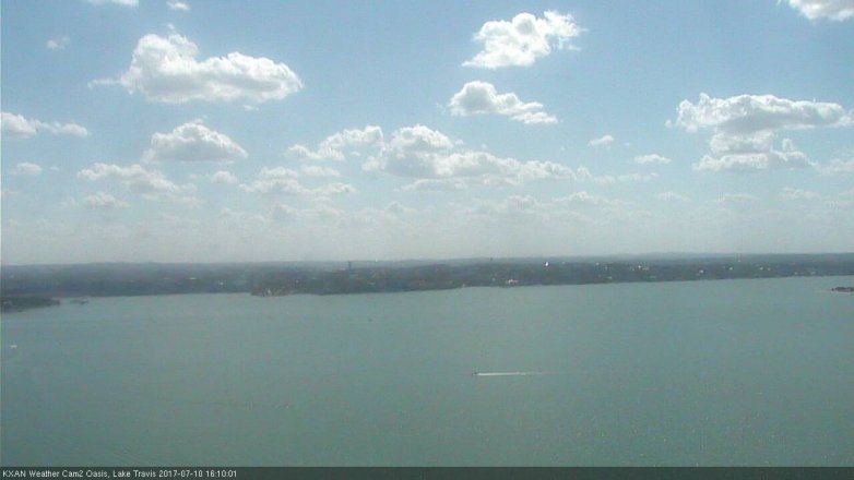 Lake Travis webcam, July 10, 2017 3:40 PM CT