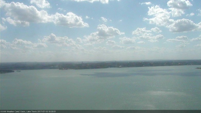 Lake Travis webcam, July 10, 2017 3:55 PM CT