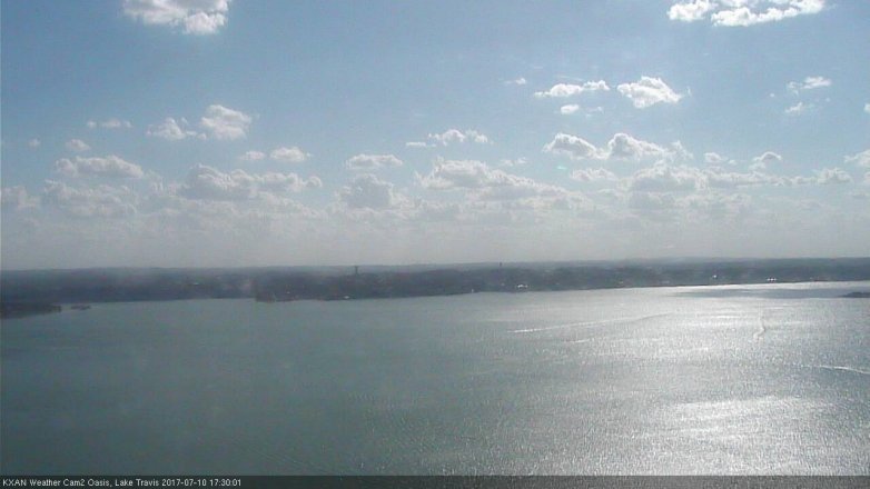 Lake Travis webcam, July 10, 2017 4:50 PM CT