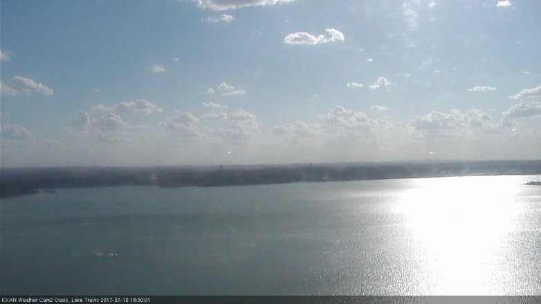 Lake Travis webcam, July 10, 2017 5:10 PM CT