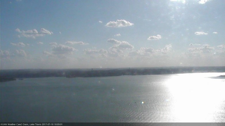 Lake Travis webcam, July 10, 2017 5:25 PM CT