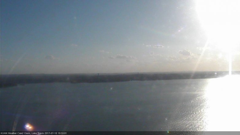 Lake Travis webcam, July 10, 2017 6:15 PM CT