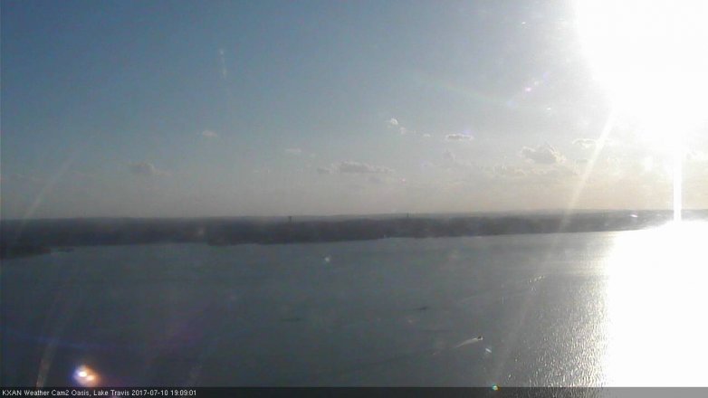 Lake Travis webcam, July 10, 2017 6:40 PM CT