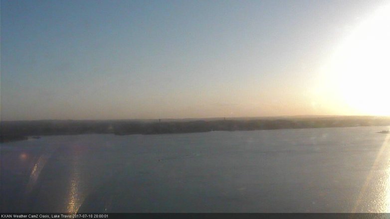 Lake Travis webcam, July 10, 2017 7:10 PM CT