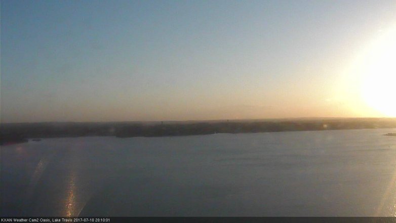 Lake Travis webcam, July 10, 2017 7:20 PM CT