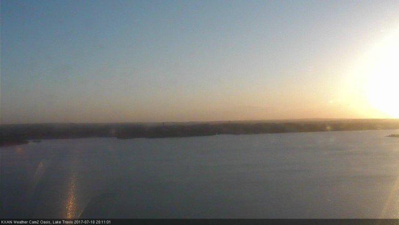 Lake Travis webcam, July 10, 2017 7:40 PM CT