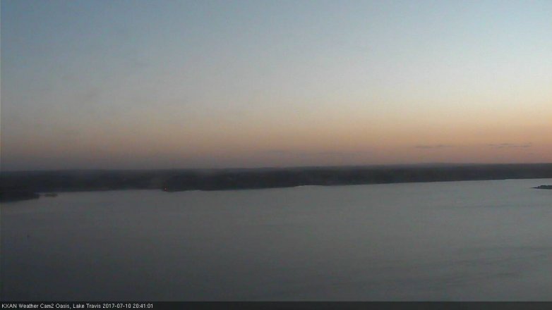 Lake Travis webcam, July 10, 2017 7:45 PM CT