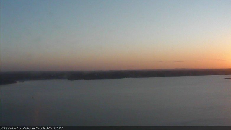 Lake Travis webcam, July 10, 2017 7:55 PM CT