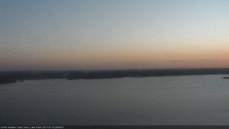 Lake Travis webcam, July 10, 2017 8:05 PM CT
