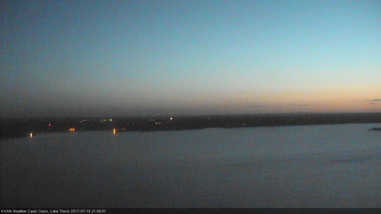 Lake Travis webcam, July 10, 2017 8:20 PM CT