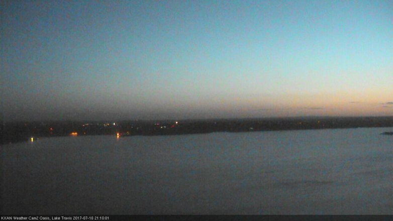Lake Travis webcam, July 10, 2017 8:40 PM CT