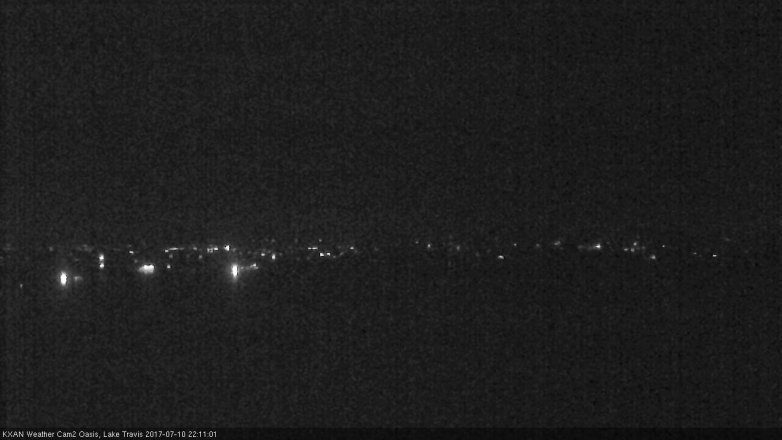 Lake Travis webcam, July 10, 2017 9:15 PM CT