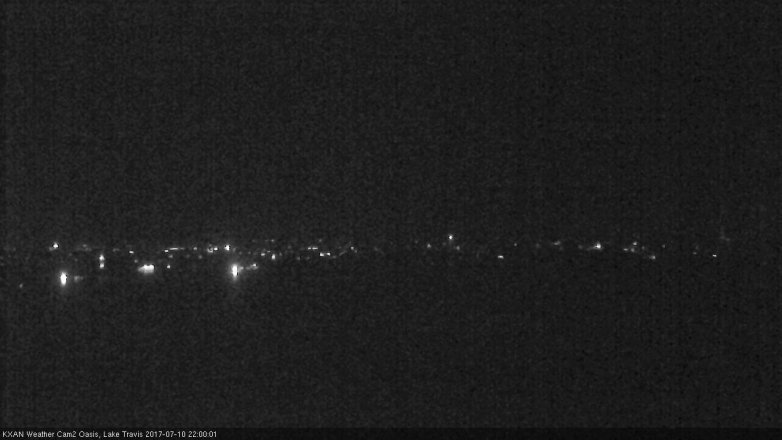 Lake Travis webcam, July 10, 2017 9:20 PM CT