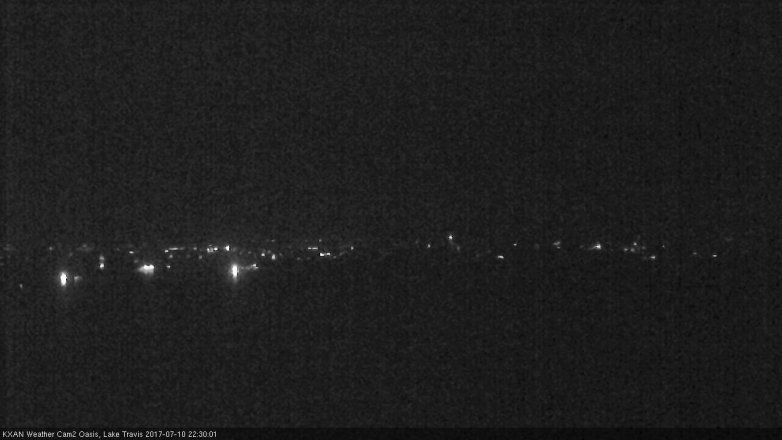 Lake Travis webcam, July 10, 2017 9:50 PM CT