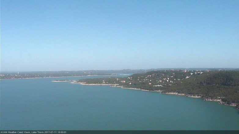 Lake Travis webcam, July 11, 2017 9:30 AM CT