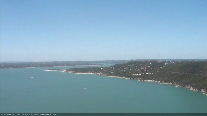 Lake Travis webcam, July 11, 2017 12:20 PM CT