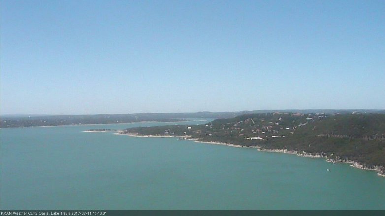 Lake Travis webcam, July 11, 2017 12:45 PM CT