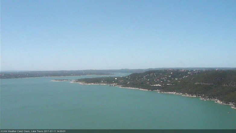 Lake Travis webcam, July 11, 2017 1:20 PM CT