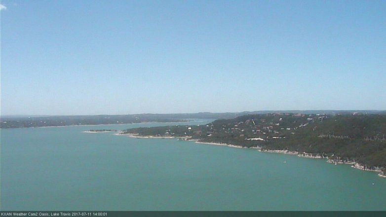 Lake Travis webcam, July 11, 2017 1:25 PM CT