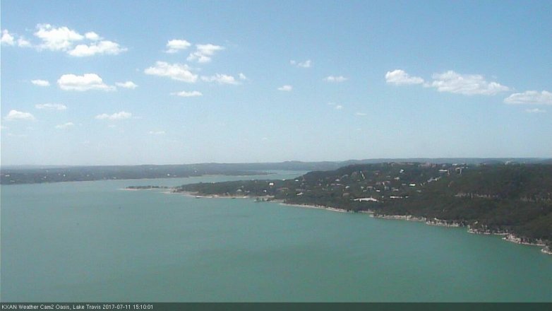 Lake Travis webcam, July 11, 2017 2:15 PM CT