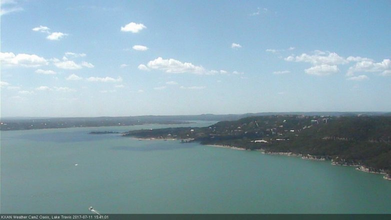 Lake Travis webcam, July 11, 2017 2:55 PM CT