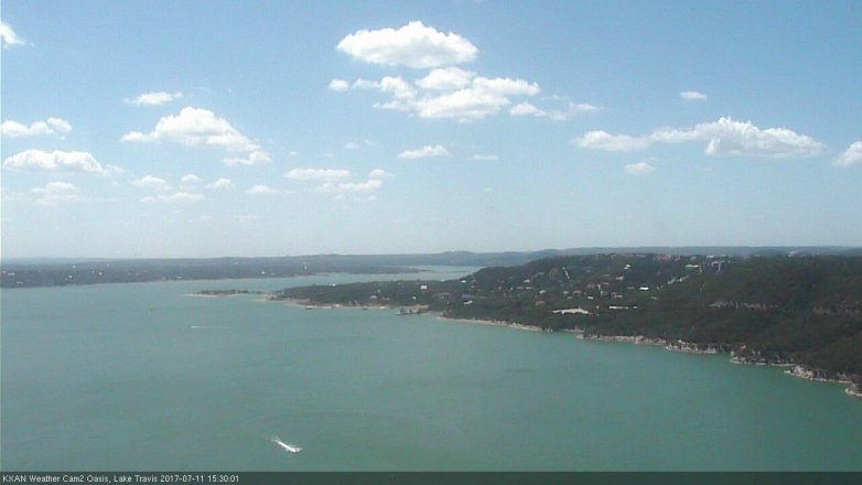 Lake Travis webcam, July 11, 2017 3:00 PM CT