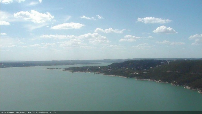 Lake Travis webcam, July 11, 2017 3:15 PM CT