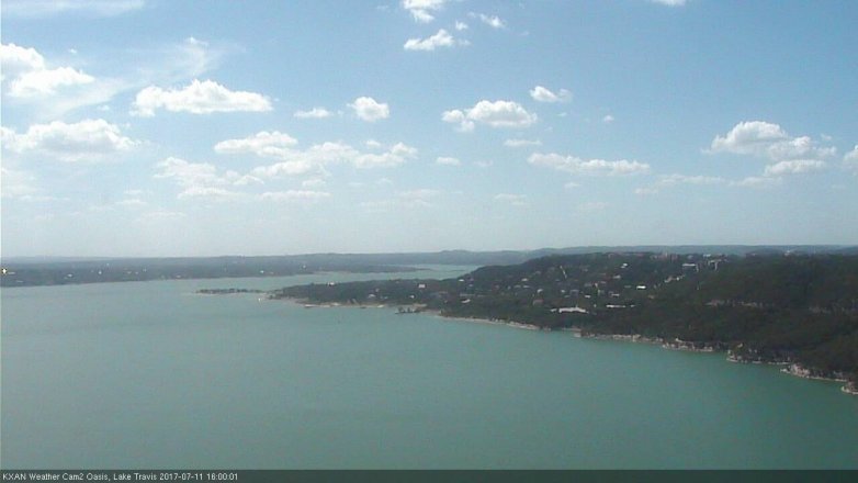 Lake Travis webcam, July 11, 2017 3:25 PM CT