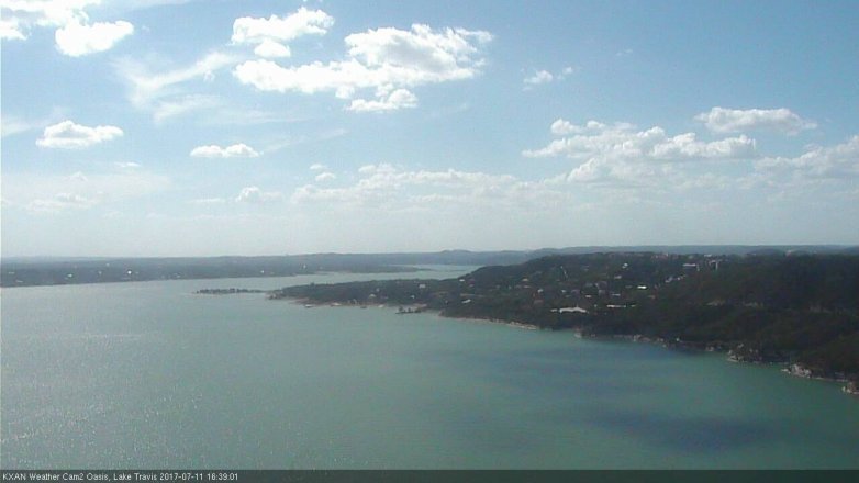 Lake Travis webcam, July 11, 2017 3:55 PM CT