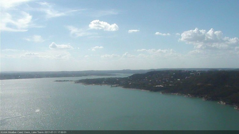 Lake Travis webcam, July 11, 2017 4:05 PM CT