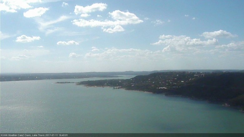 Lake Travis webcam, July 11, 2017 4:10 PM CT