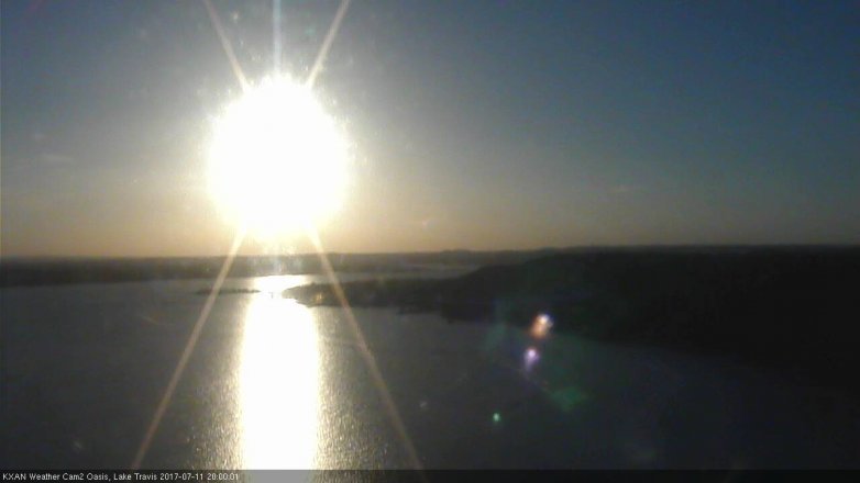 Lake Travis webcam, July 11, 2017 7:05 PM CT