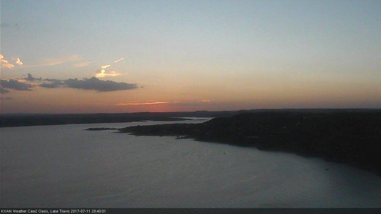Lake Travis webcam, July 11, 2017 7:50 PM CT