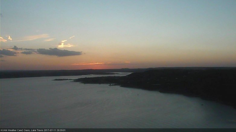 Lake Travis webcam, July 11, 2017 7:55 PM CT
