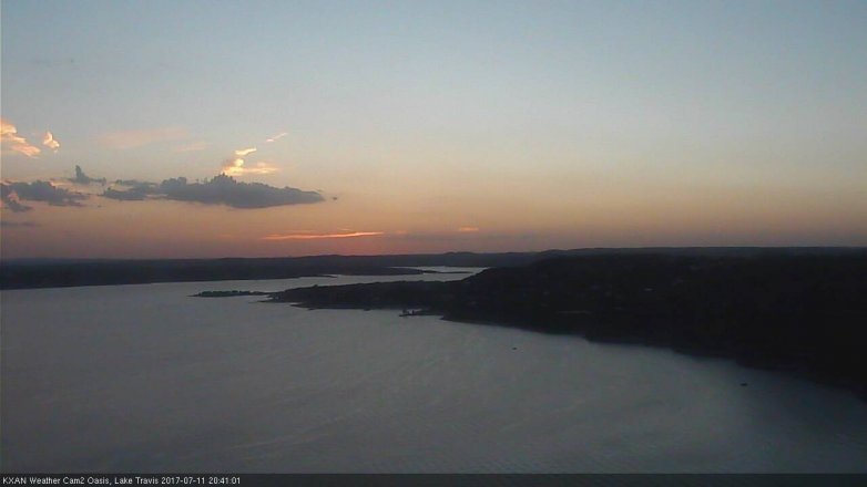 Lake Travis webcam, July 11, 2017 8:05 PM CT