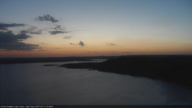 Lake Travis webcam, July 11, 2017 8:25 PM CT