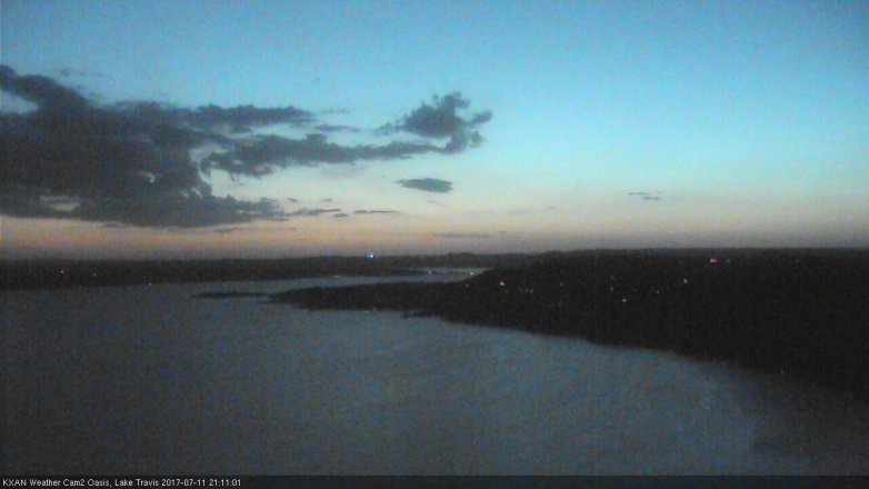 Lake Travis webcam, July 11, 2017 8:40 PM CT