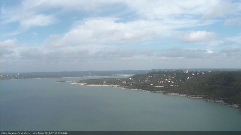 Lake Travis webcam, July 12, 2017 9:05 AM CT