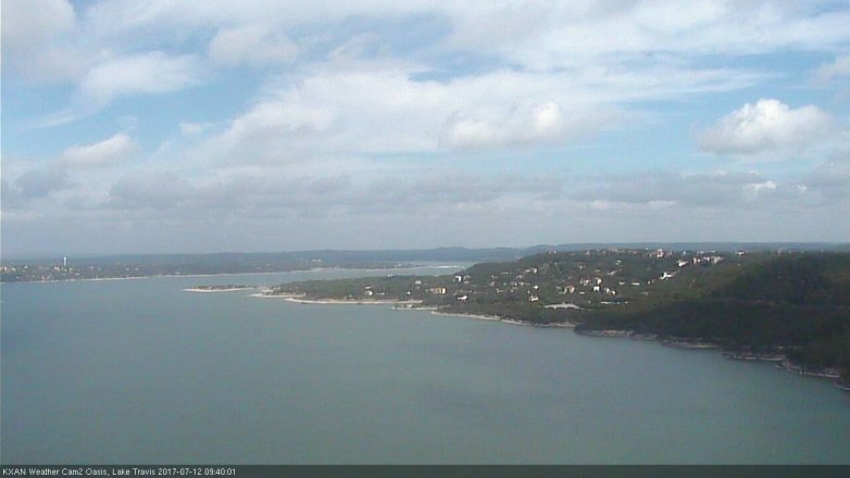 Lake Travis webcam, July 12, 2017 9:10 AM CT