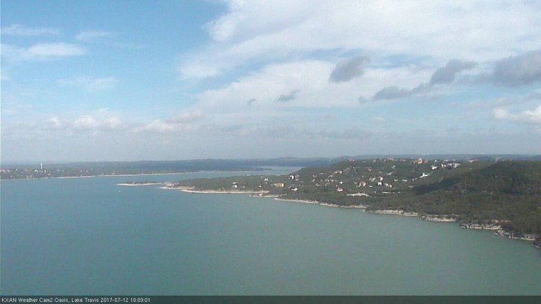Lake Travis webcam, July 12, 2017 9:15 AM CT