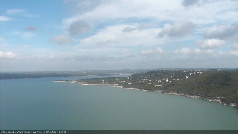 Lake Travis webcam, July 12, 2017 9:25 AM CT