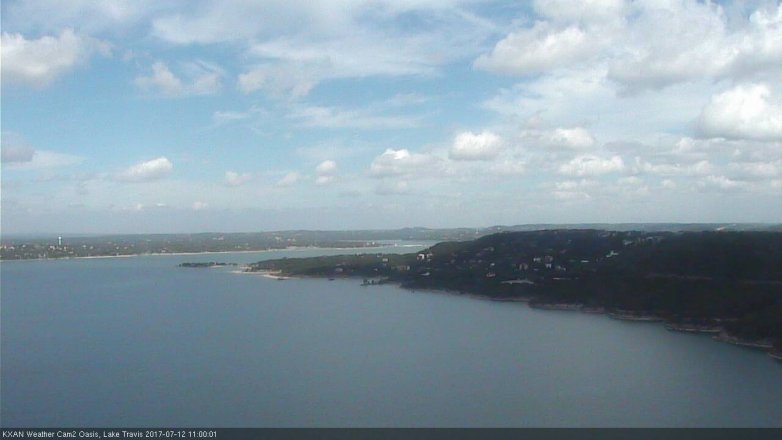 Lake Travis webcam, July 12, 2017 10:20 AM CT