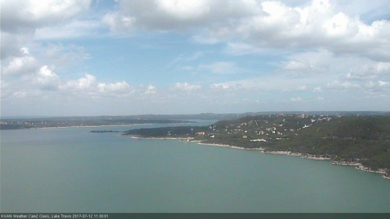 Lake Travis webcam, July 12, 2017 10:55 AM CT