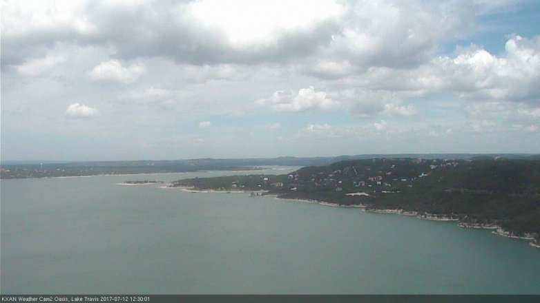 Lake Travis webcam, July 12, 2017 12:00 PM CT