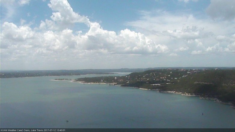 Lake Travis webcam, July 12, 2017 1:10 PM CT
