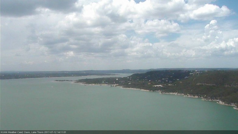Lake Travis webcam, July 12, 2017 1:15 PM CT