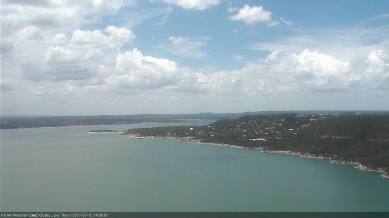 Lake Travis webcam, July 12, 2017 1:25 PM CT