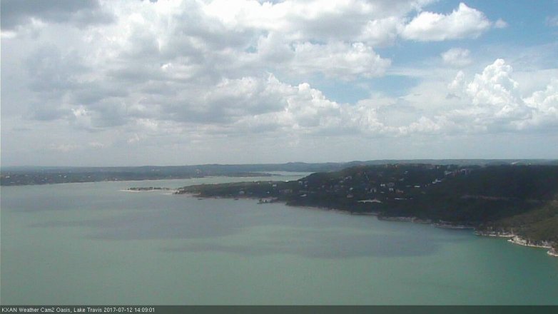 Lake Travis webcam, July 12, 2017 1:30 PM CT